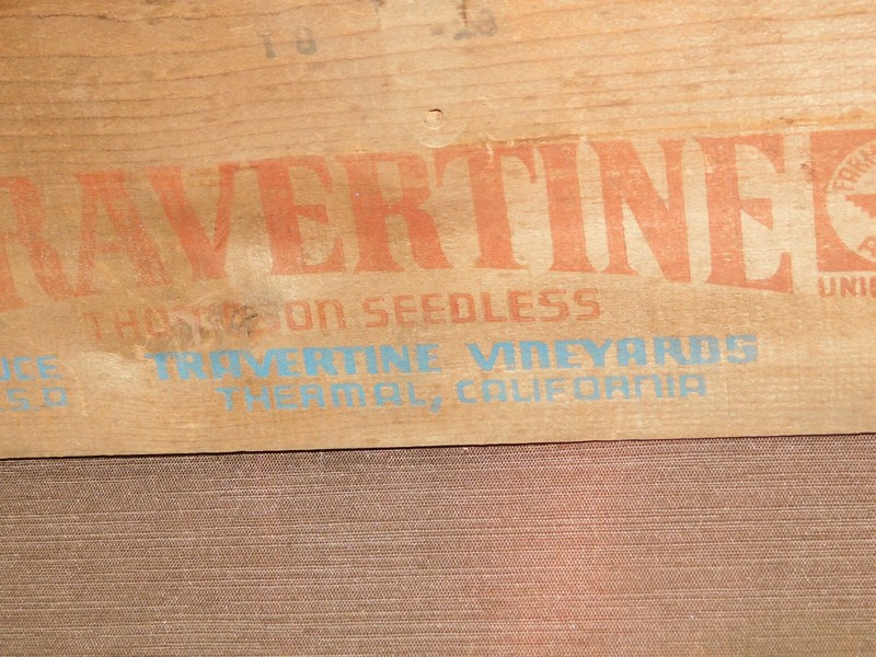 VINTAGE GRAPES 14" X 5 1/2" TRAVERTINE VINEYARDS THERMAL CA WOOD SIGN PLAQUE gallery