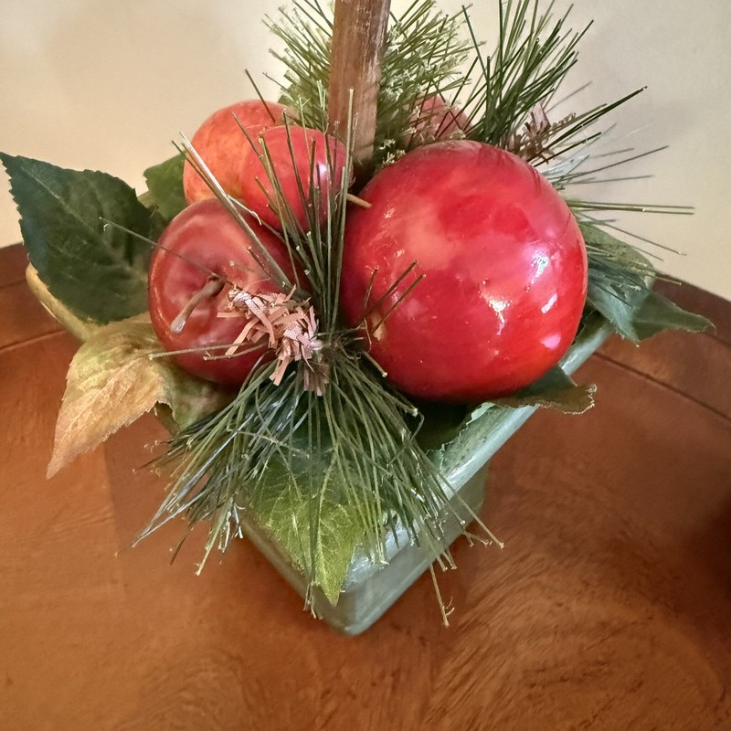 Vtg Potted Apple 21” Topiary Green Red Fruit Floral Tree French Country Decor gallery