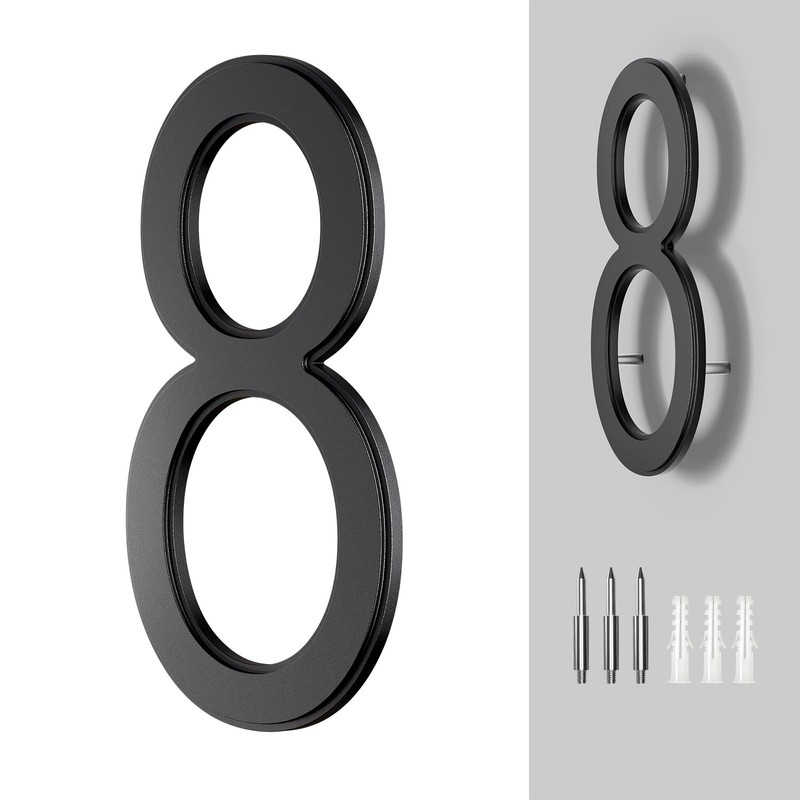 House Number for Outside，10 Inch House NumbersMetal Black Large Modern House …
