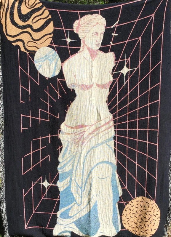 Venus de Milo Bust Woven Blanket Tapestry Greek Art History Nude Feminine Planet