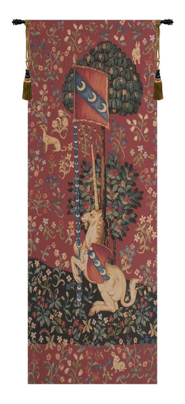 Portiere Unicorn Lady and Unicorn Belgian Tapestry Wall Art Hanging 77x27 inch