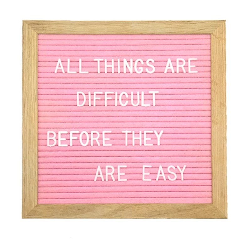 Felt Board Letter Board, 10 x 10 inch Message 10×10 inches, Pink
