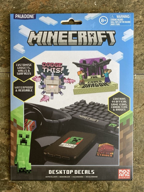 Minecraft Desktop Decals (4 Sheets) Reusable Waterproof New