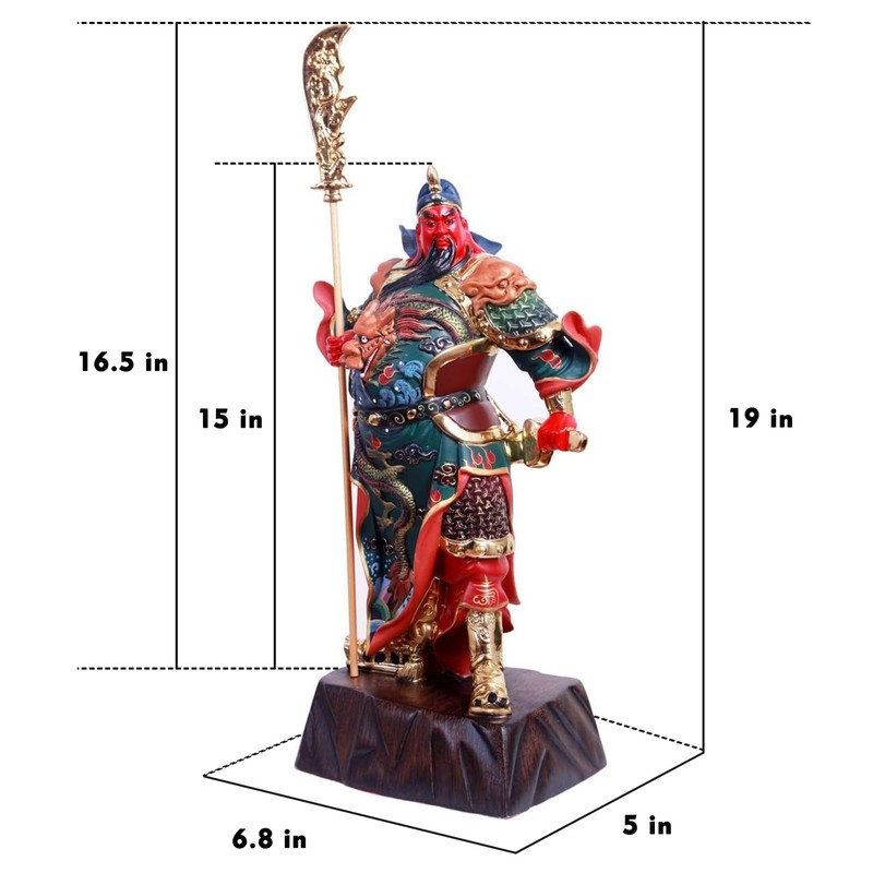 Hand Painting Guan Yu Statue - God of Wealth and Fortune Feng Shui Decor Tr... gallery