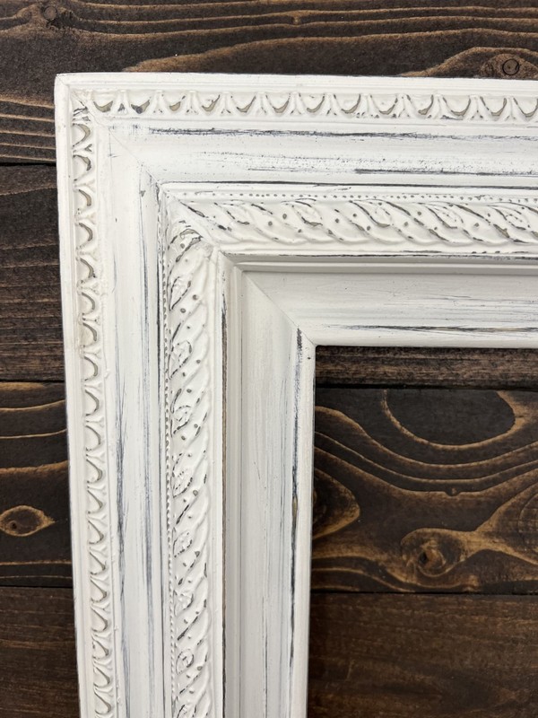 16 x 20 In Stock- Distressed White picture frame, vintage picture frame, antique gallery