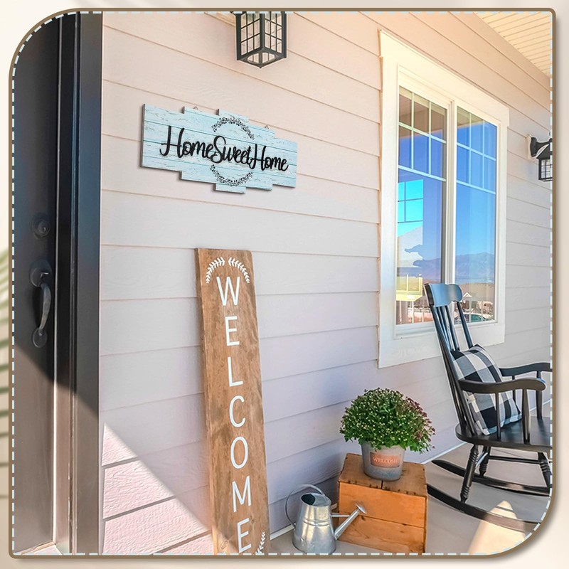 Home Sweet Home Sign Rustic Wood Room Wall Decor Farmhouse Plaque Wall Hangin... gallery