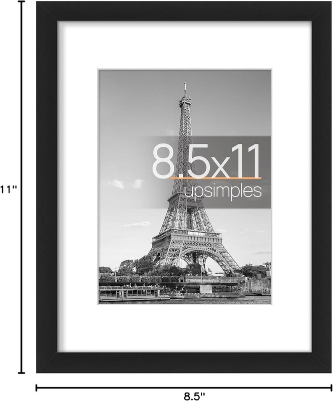 Versatile 8.5x11 Collage Picture Frame - Sturdy Black Design for Home or Office gallery