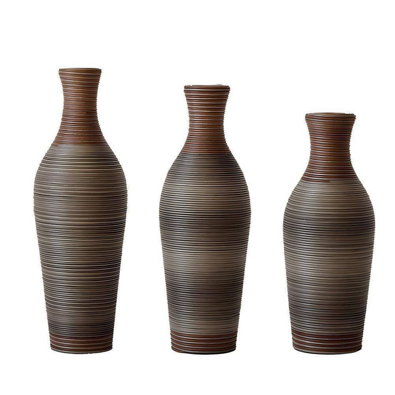 22 In. 25 In. 29 In. Brown Plastic Cylinder Decorative Floor Vase Desktop Vase H gallery