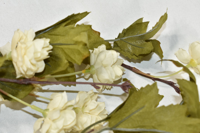 Pottery Barn Faux Ivory Hops Branch Artificial Flowers 42" Stem NEW gallery