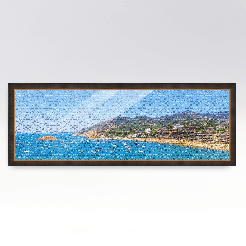 5x20 In Rustic Brown with Gold Real Wood Picture Frame Width 1.25 inches | Inter gallery