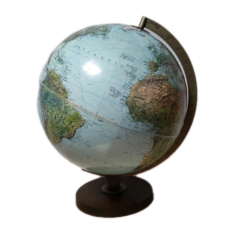 Vintage Replogle 12” Diameter Textured Topography The World Book Globe gallery