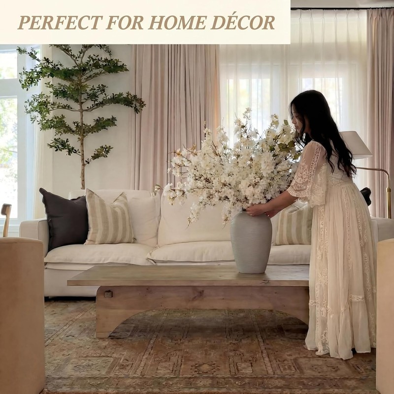 18 Pcs Artificial Cherry Blossom, 41" Faux Cherry Branches Spring Decor Indoor gallery