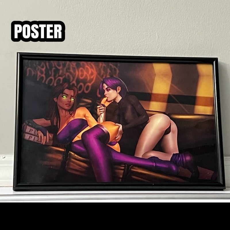 Teen Titans Raven Starfire Pinup Girl Poster