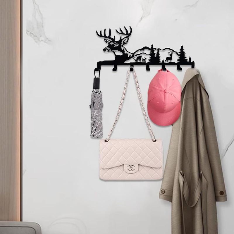 Key Holder For Wall Decorative Metal Organizer Mount Hanging Rack With 7 Hooks gallery