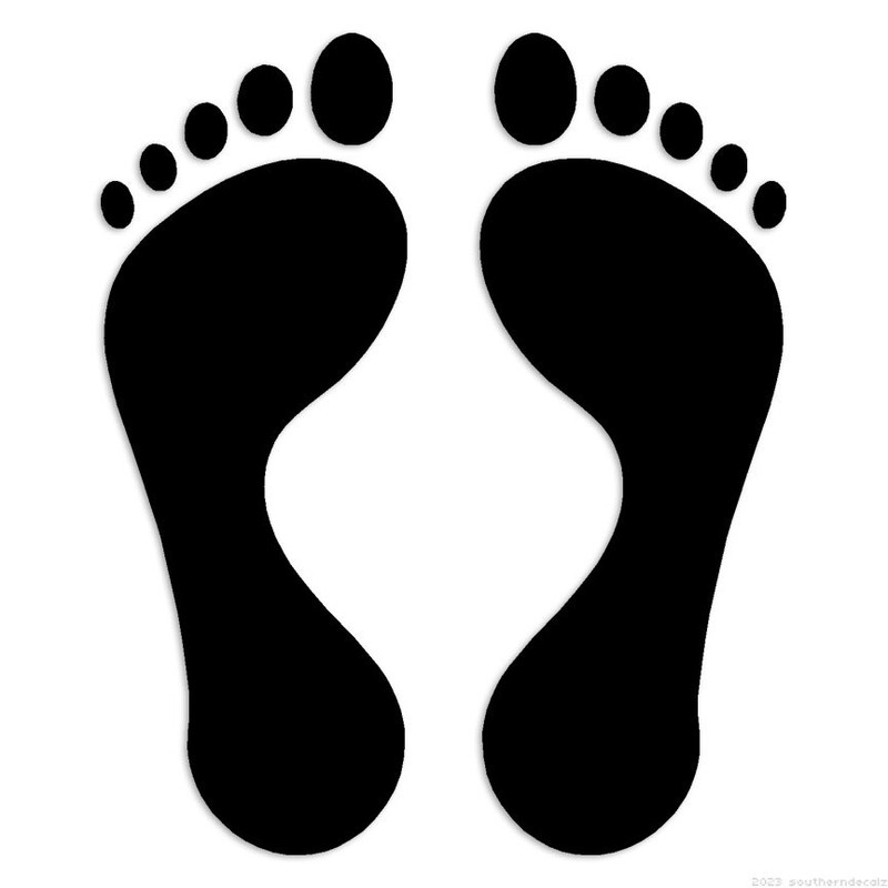 Footprints – Decal Sticker – Multiple Colors & Sizes – ebn6129