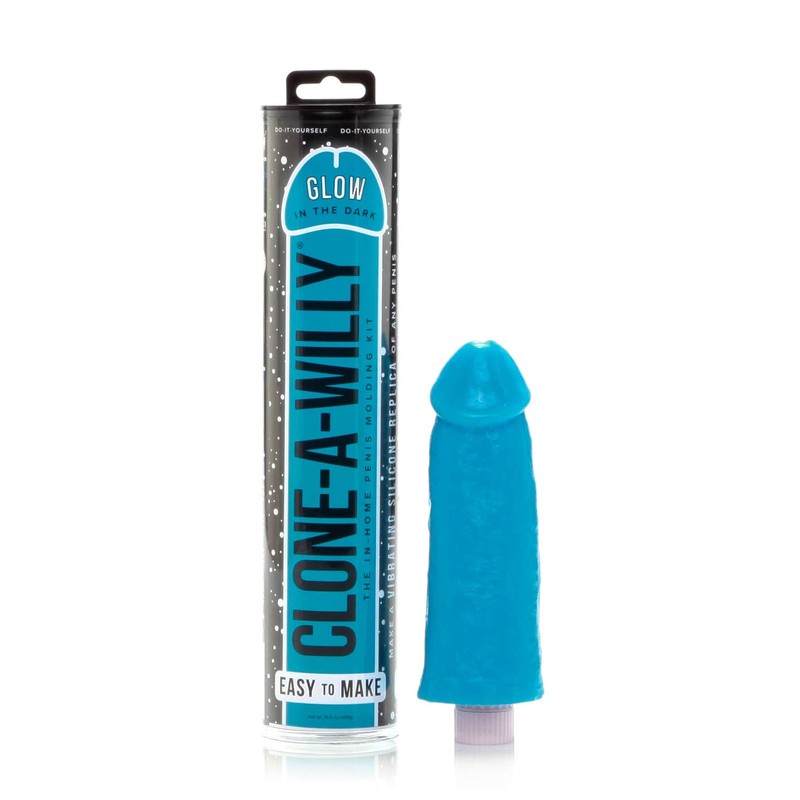 CloneAWilly Silicone Penis Casting Kit For Unisex Glow In the Dark Blue
