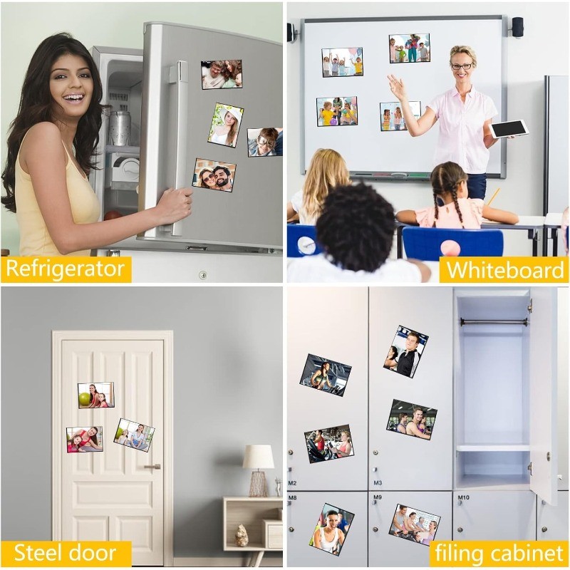 15 Pack Magnetic Picture Frame 4 x 6 Inches Fridge Magnetic Photo Frames gallery