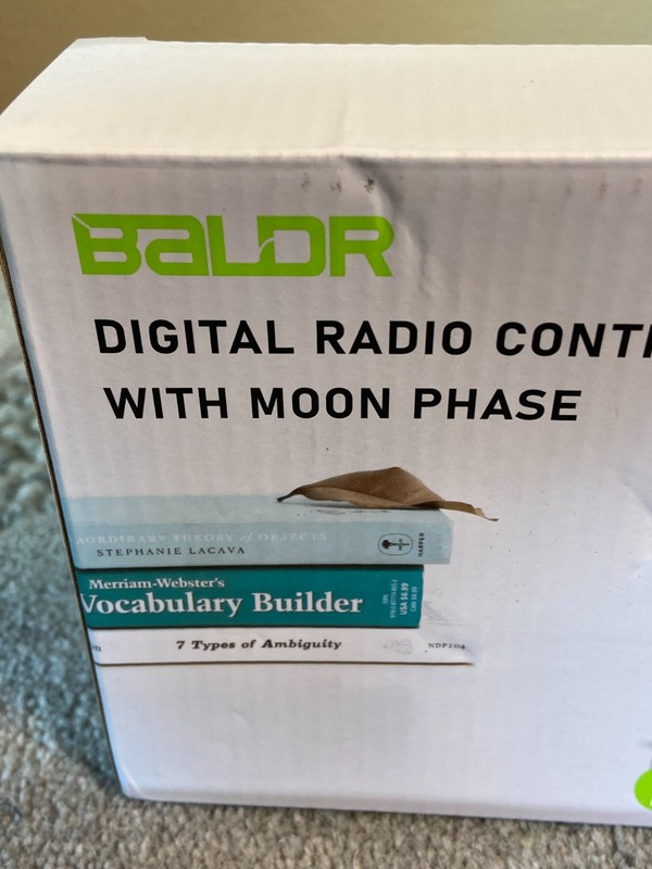 BALDR Radio Controlled Alarm Clock with Large Digit Temperature and Moon Phase gallery