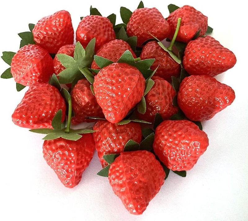 18PCS Plastic Artificial Red Strawberries Fake Lifelike Simulation Realistic ... gallery