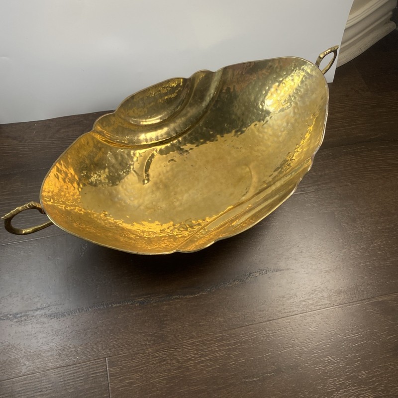 Vintage Brass Centerpiece Bowl Handmade Hand hammered Copper Brass Centerpiece gallery
