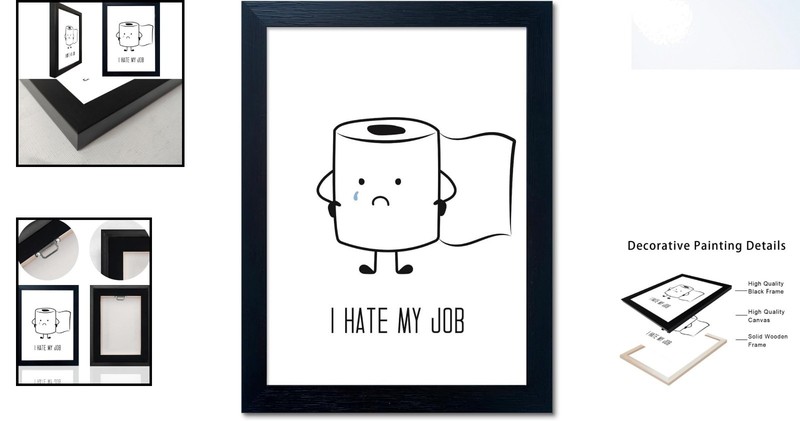 Funny Black & White Bathroom Art - Waterproof Canvas Toilet Paper Print gallery