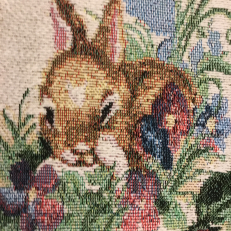 Linda Picken Busy Bunnies Rabbits Tapestry Wall Hanging USA Easter Spring 40" gallery