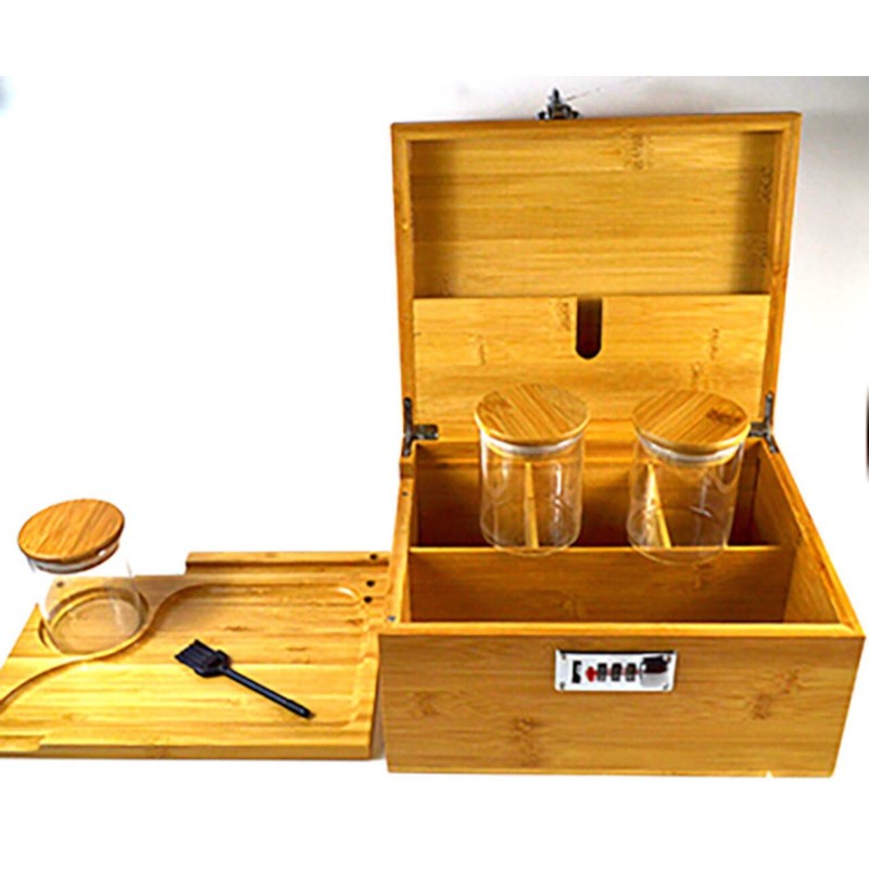 Stash Box Wood Wooden 8 in x 10 in Herbs Travel Altar Storage Organization Safe