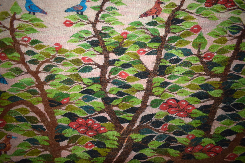 5.8 FT Large Egyptian Folk Art Tapestry - Handwoven Tree of Life Wall Hanging gallery