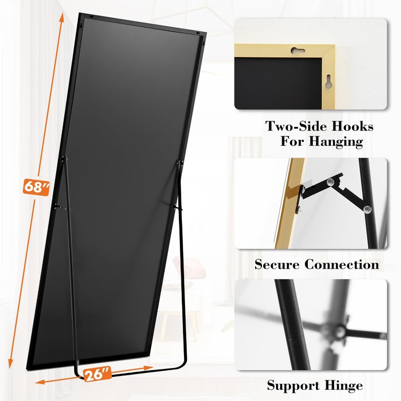 Olixis Gold Full Length Mirror 60X16 For Bedroom Full Body Mirror Stand Hanging gallery