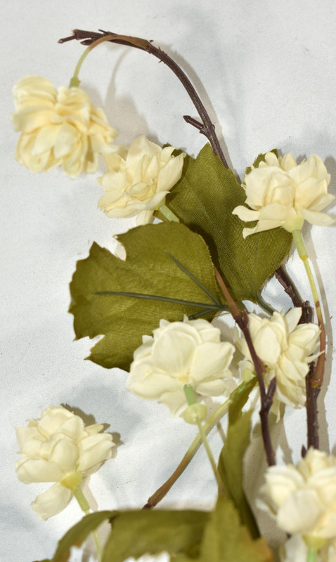 Pottery Barn Faux Ivory Hops Branch Artificial Flowers 42" Stem NEW gallery