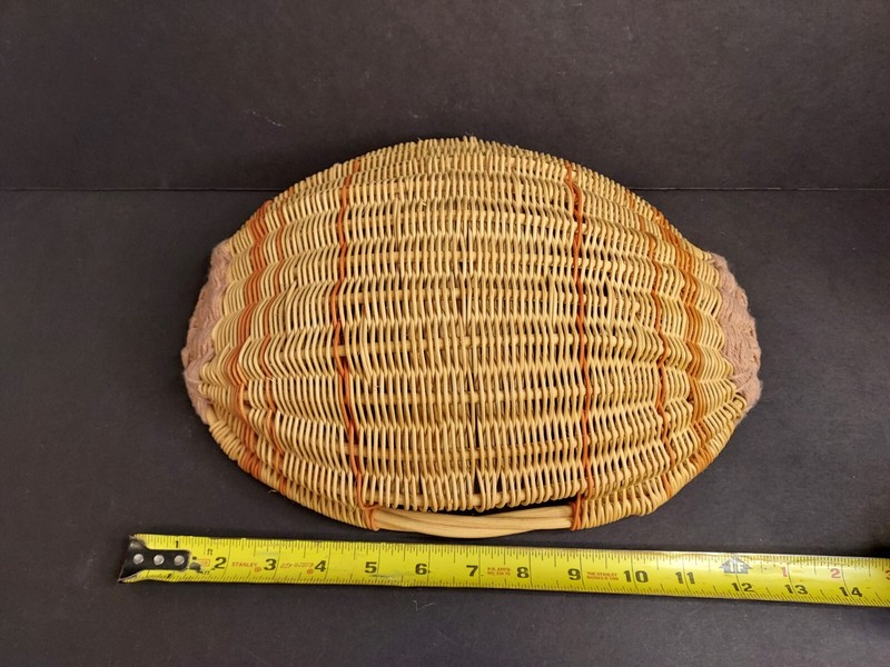 Wicker Oval Baskets with Handles Handmade, Hand-Dyed Woven Rattan Set of 2 gallery