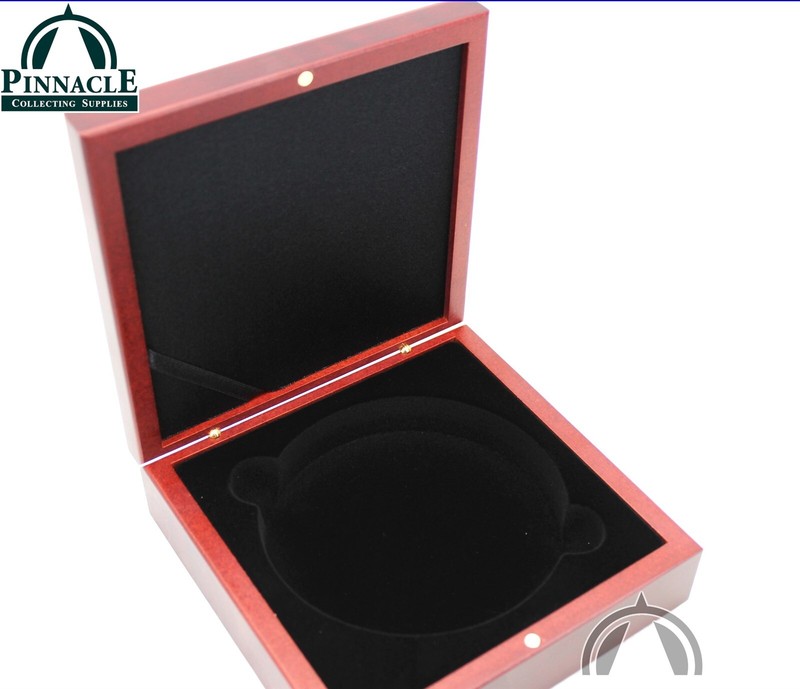 Mahogany Finish Wood Presentation Box for Cook Islands 1 kilo Silver Bounty Coin