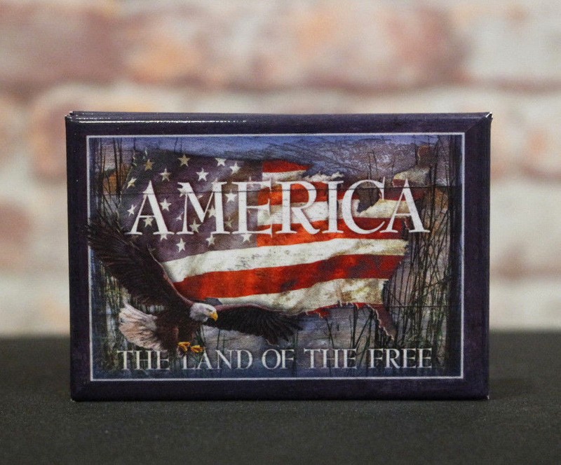 America Land of the Free – Refrigerator / Toolbox Magnet – All American Man Cave