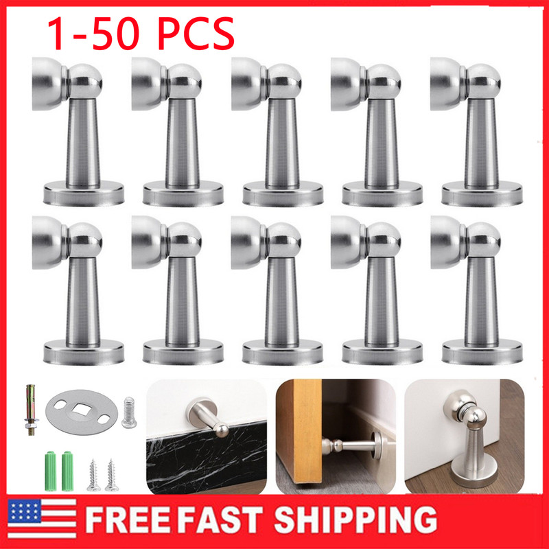 Magnetic Door Stopper Stainless Steel Wall & Floor Mount Holder for Home Office