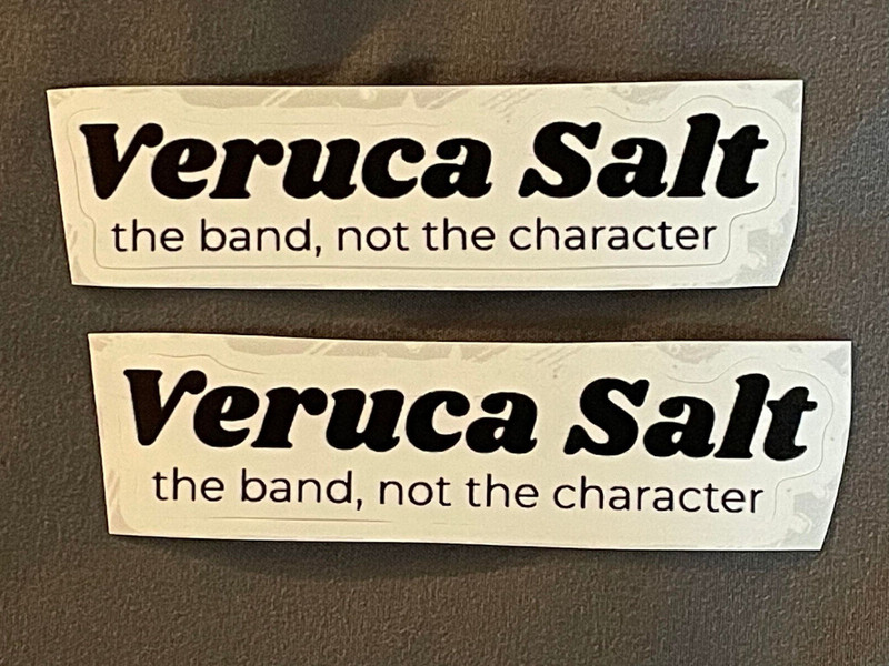 Lot of (2) VERUCA SALT 3/4″ x 3 1/4″ Band STICKERS Black White FAST! FREE SHIP!