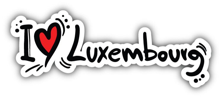 I Love Luxembourg Slogan Car Bumper Sticker Decal
