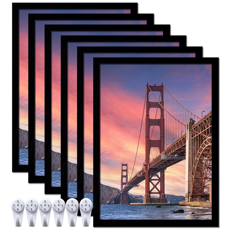 6 Sets 8×11 Picture Frame, Frames for 8 x 11 Canvas Collage Photo Poster Cert…