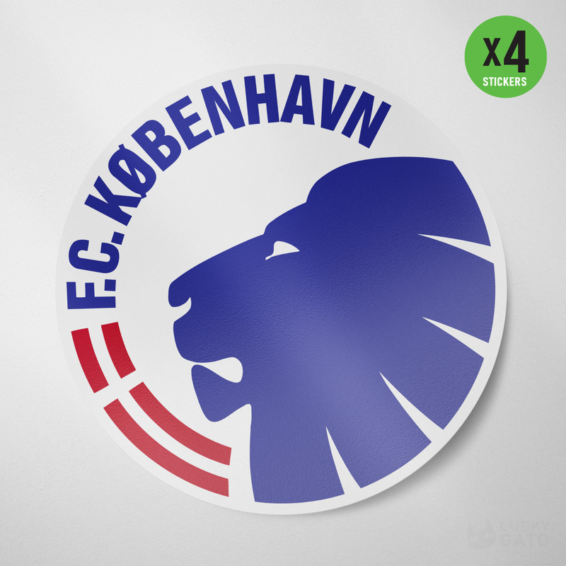 (4 Pack) Kobenhavn Denmark Vinyl Sticker Decal Football Løverne Copenhagen FCK