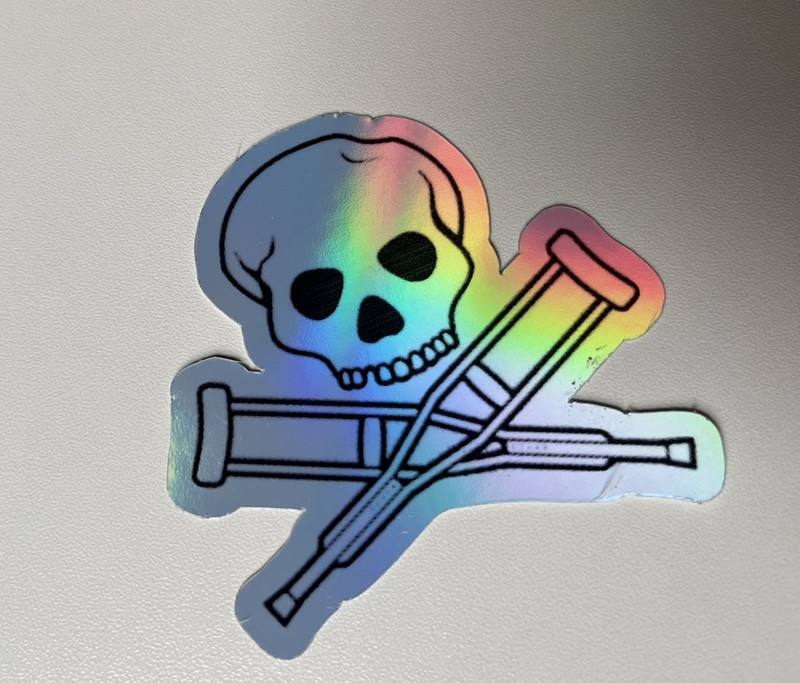 Jackass Skull Logo 3 Inch Waterproof Holographic Vinyl Sticker