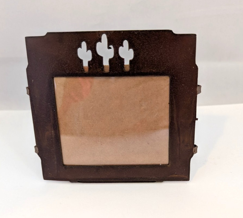 Handmade Cactus Picture Frame Horizontal Metal Table Top 5784 gallery