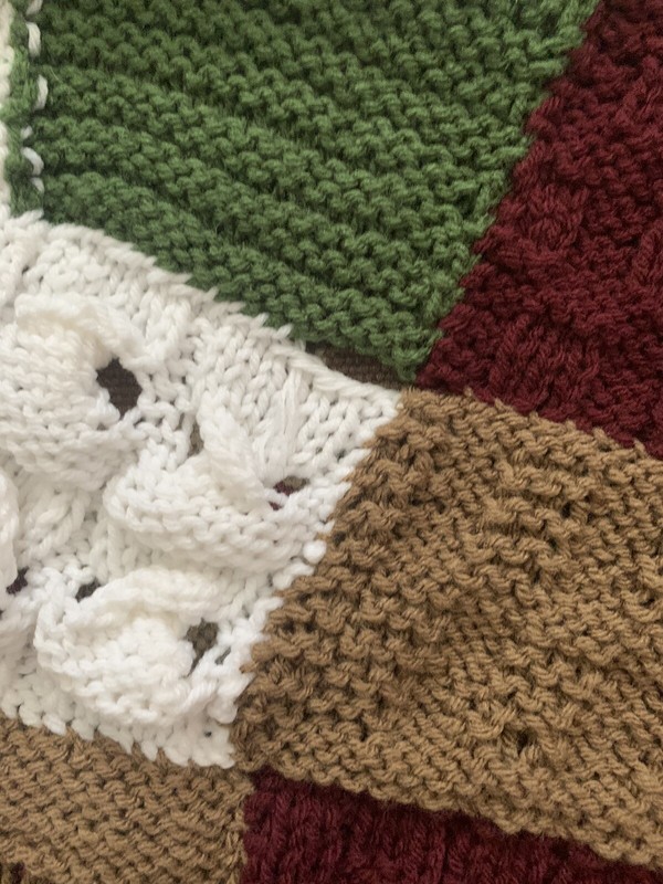 VTG Hand-Crocheted Afghan Throw Blanket Earth tone Multi-Colored 38" x 64" gallery