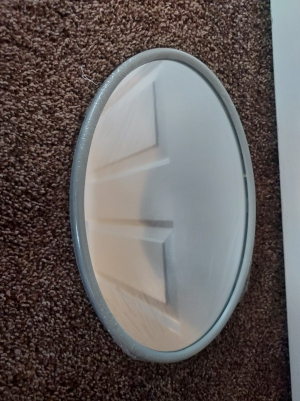 Oval Gray Mirror for Wall Decor 12×8 inch Vertical or Horizontal
