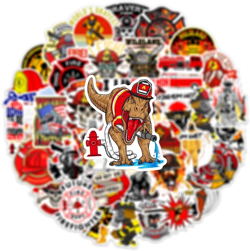 50Pcs Funny Firefighter Stickers for Adults — Fireman Stickers and Decals for gallery
