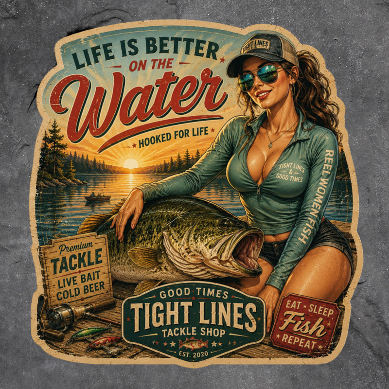 Fishing Sticker Vinyl Decal Life Is Better On The Water Bass Fishing Girl