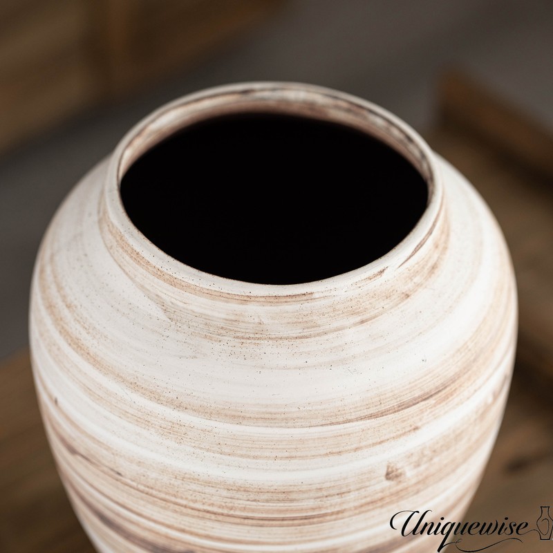 New Uniquewise 8-inch Modern Farmhouse Round Wide Mouth Ceramic Vase gallery