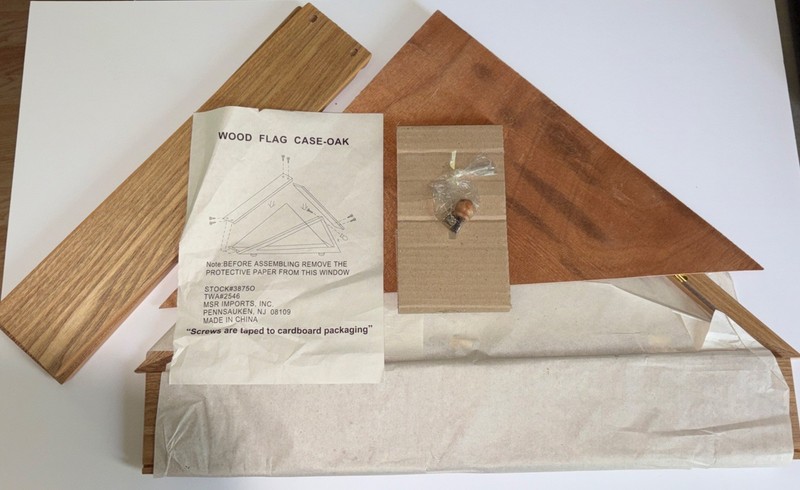 MSR Imports Triangular Wood Commemorative Flag Case Kit NEW