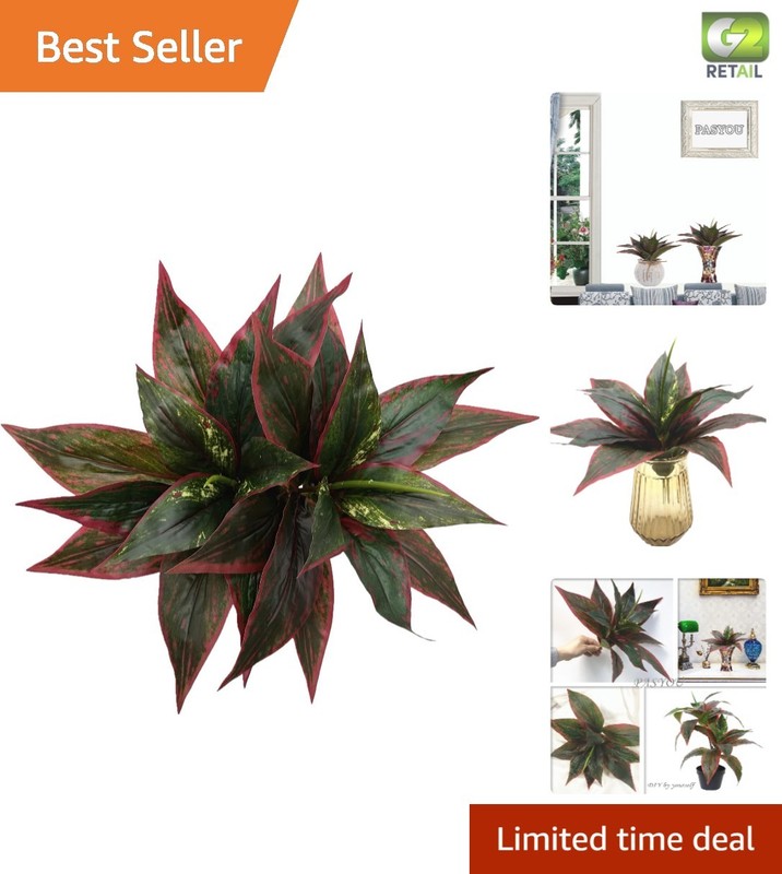 Charming Red Agave Fake Plants – UV Resistant, Perfect for Any Occasion, 2 Pack