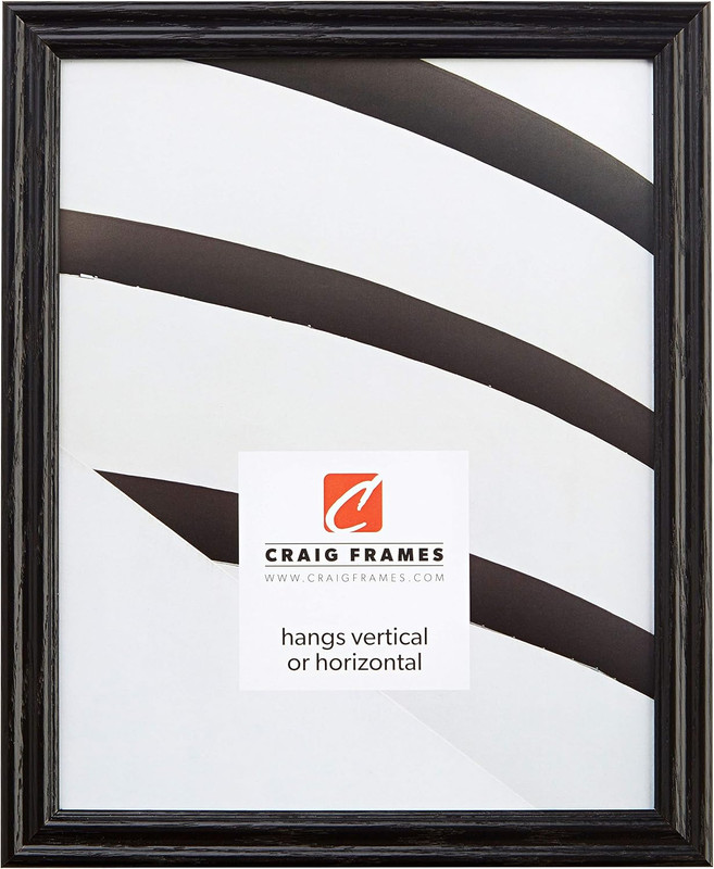 Wood Grain Black Picture Frame 8×33 Inches, 0.75-Inch Wide