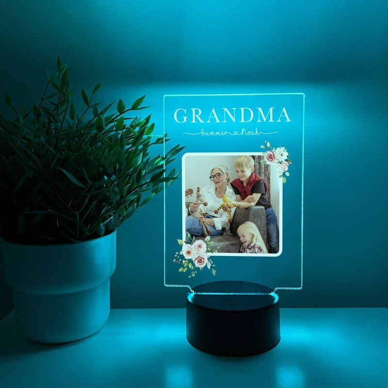 Personalized LED 16 Colors Light Up Flowers Grandma Mother's Day Home Desk Stand gallery