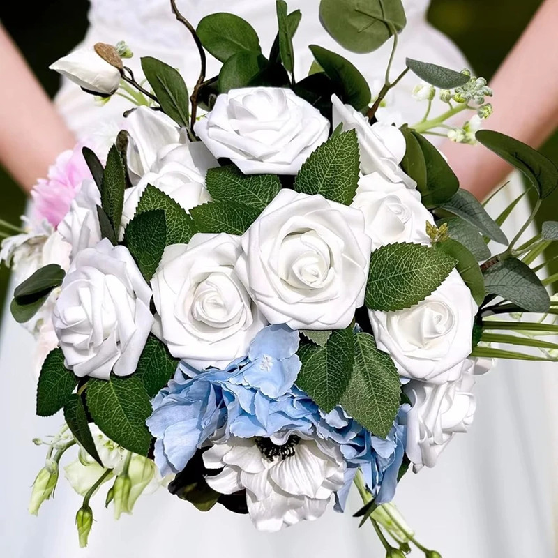 PE Foam Rose Artificial Flower Wedding Bride Bouquet Accessory Garland Home Vase gallery